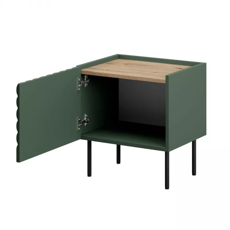 Naktiniai staliukai Cama Meble ONDA 2 vnt 50×40×H54 cm, žali, MDF/medžio drožlių plokštė, 16 mm rėmas