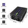 QOLTEC Monolith 3000 MS Wave keitiklis, 12V→230V, 1500/3000W, su USB