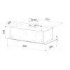 Įmontuojamas gartraukis MAAN Ares M 60, 596×289 mm, metalinis (aliuminis) riebalų filtras, 570 m³/h, 54–65 dB