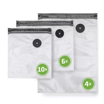 Caso Vacu ZIP-Bags Set 01243 permatomas maisto vakuuminio sandarinimo maišelių rinkinys