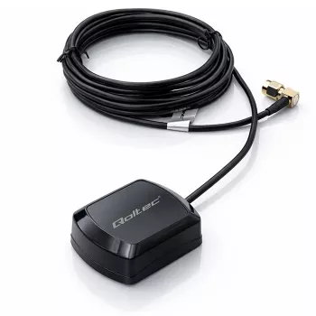 Išorinė GPS/GLONASS antena QOLTEC 28 dBi 50 W su SMA stačiakampiu jungtimi