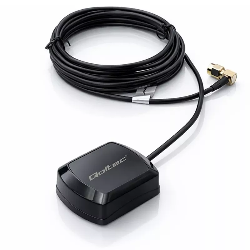 Išorinė GPS/GLONASS antena QOLTEC 28 dBi 50 W su SMA stačiakampiu jungtimi