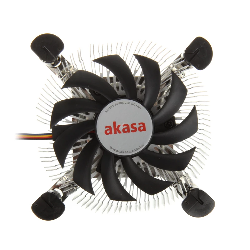 Akasa AK-CC7122BP01 žemo profilio CPU aušintuvas, LGA775/LGA1156/LGA1155, aliuminis, 75 mm