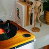 Patefono grotuvas Adler AD 1914 analoginis bėginės pavaros su USB, keramine plokštele, DC varikliu, 33 1/3 aps./min., Bluetooth 5.4, RCA išėjimais, įmontuotais garsiakalbiais