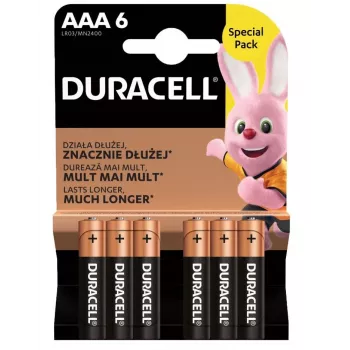 Baterijos Duracell AAA R03 6 vnt.