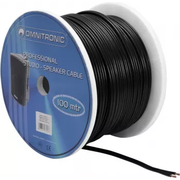 Garsiakalbio kabelis Omnitronic 30300511, 2x2,5 mm², 100 m, juodas