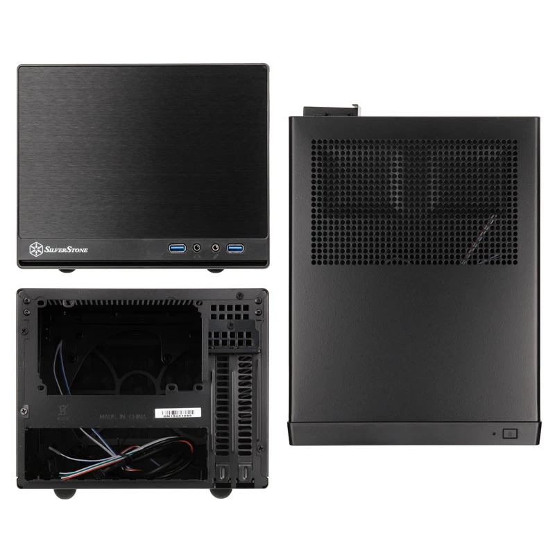 SilverStone SUGO 13 - stalinis kompiuterio korpusas - Mini-DTX - be maitinimo šaltinio (AT/PS/2) - juodas - USB/Garsas (SST-SG13B-Q)