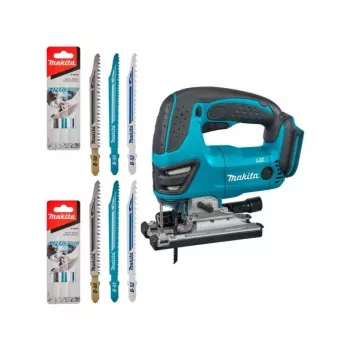 Pjūklas Makita DJV180ZX belaidis be akumuliatoriaus — 3 pakopų švytuoklinis, 0–2600 SPM, eiga 26 mm, pjovimo gylis medyje 135 mm