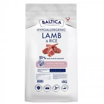 BALTICA Nutraceutic Hypoalerginis Ėriena su ryžiais - sausas šunų ėdalas L/XL veislėms - 12kg