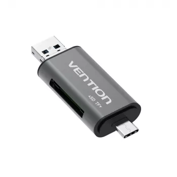 Vention USB3.0 Daugiafunkcinis kortelių skaitytuvas Pilka Metalinė