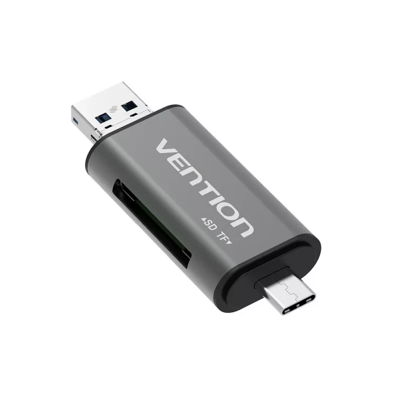 Vention USB3.0 Daugiafunkcinis kortelių skaitytuvas Pilka Metalinė