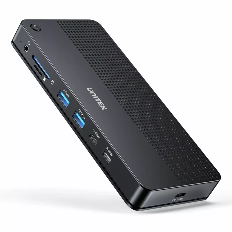 UNITEK D1103A01 USB4 dokų stotelė juoda, 100W Power Delivery