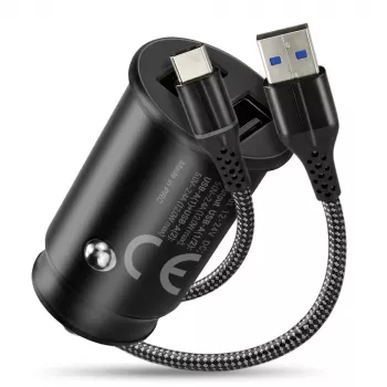 Automobilinis USB įkroviklis everActive CC-25C 2x USB-A + USB-C, 12W