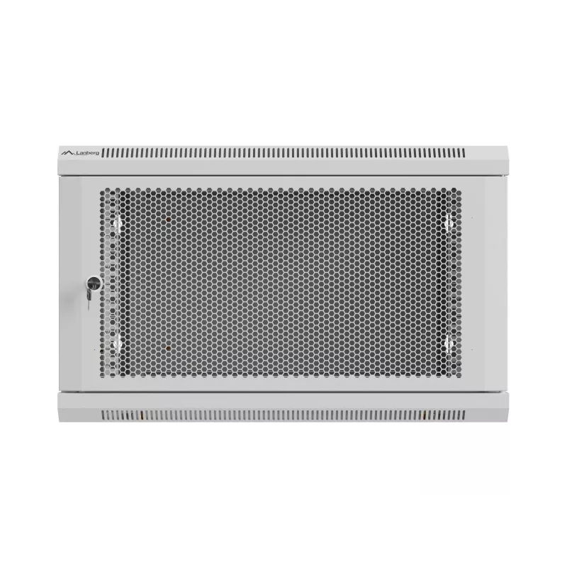 19 colių 6U 600x600 mm pilkas perforuotas sieninis stovo korpusas Lanberg WF01