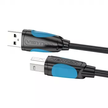 USB 2.0 A–B laidas Vention VAS-A16-B500, 5 m, juodas, kištukas–kištukas, 480 Mbps