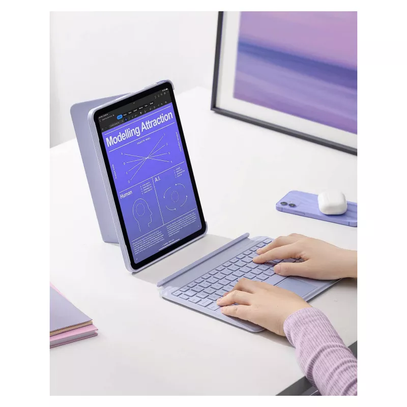 Inateck klaviatūra iPad 11 / iPad Air 4/5Gen.Com. QWERTZ violetinė