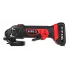 Kampinis šlifuoklis YATO YT-82826, 18V Li-Ion 2Ah, 125 mm diskas, 10 000 aps./min., M14 sriegis, beįrankis reguliuojamas gaubtas