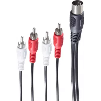 shiverpeaks BS10402 garso laidas 1,5 m DIN (5 kontaktų) 4 x RCA juodas