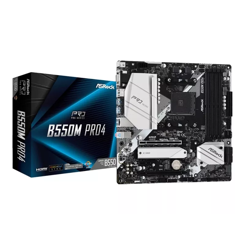 ASRock B550M Pro4 AM4 Micro-ATX pagrindinė plokštė
