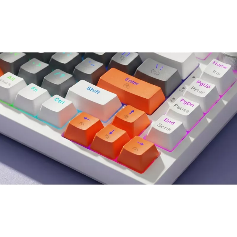 Savio ASTRAL WHITE JADE 3 COLOURS klaviatūra, žaidimų, USB, QWERTY US International