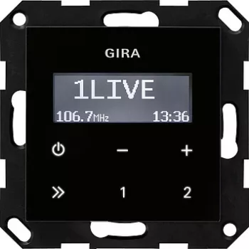 GIRA 228405 Radio laikrodis skaitmeninis juodas