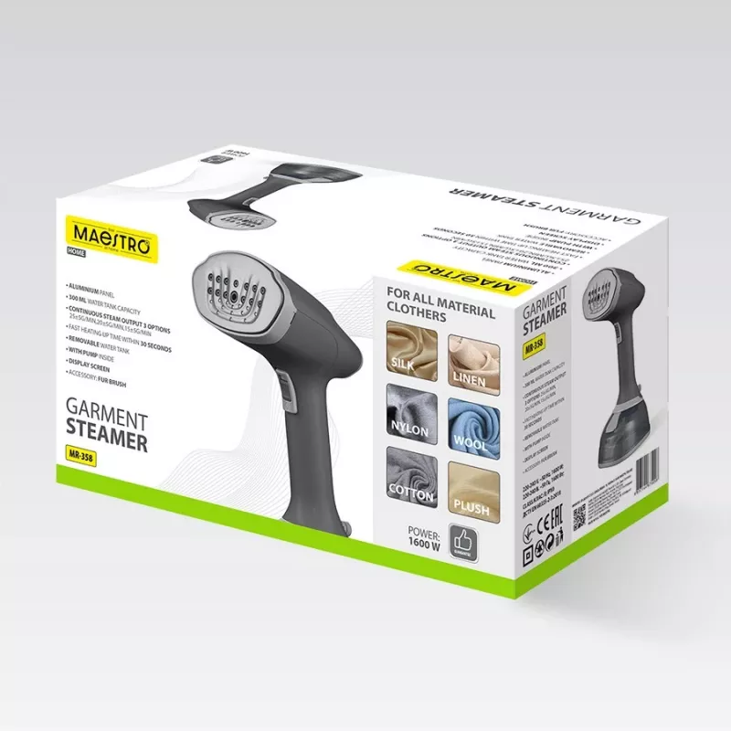 Garų generatorius Maestro MR-358 1600 W, rankinis drabužių garintuvas vertikaliam garinimui