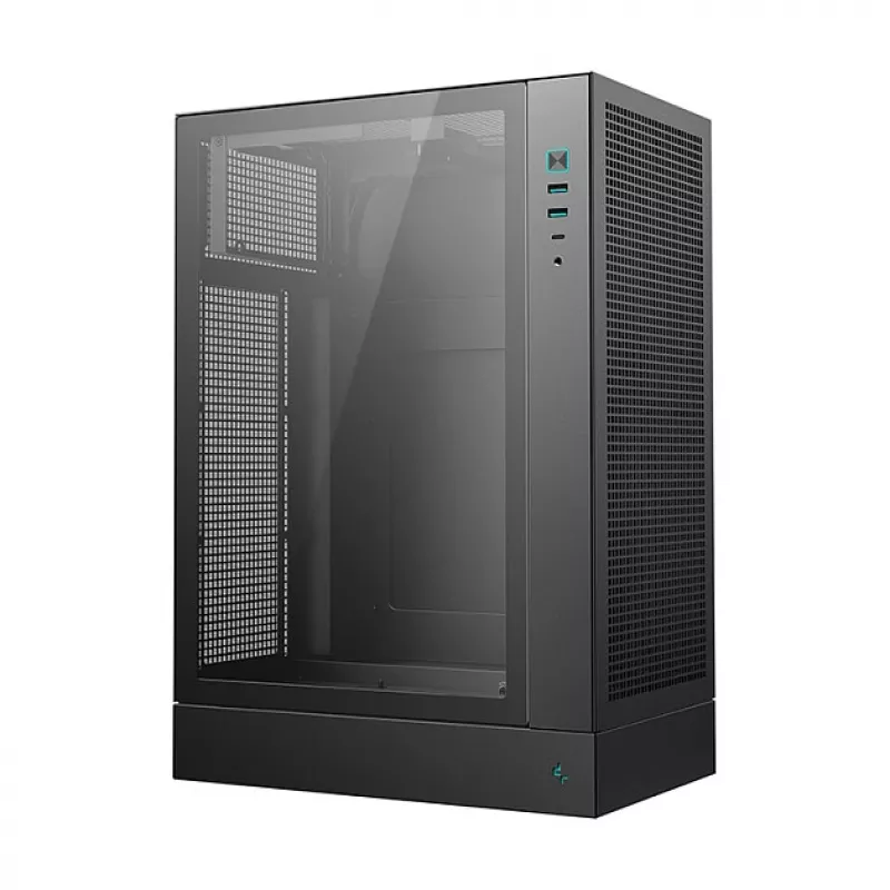 Korpusas DeepCool CH170 PLUS Tower Black – micro-ATX/mini-ITX, grūdintas stiklas, USB-C, maitinimo šaltinis viršuje