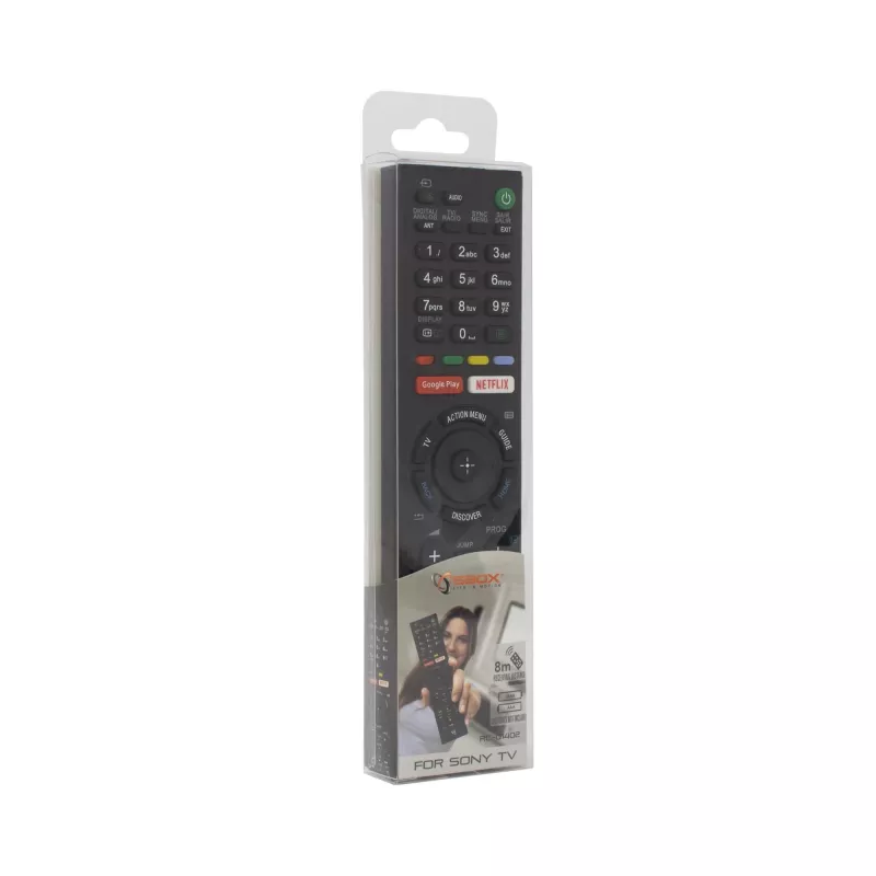 SBOX RC-01402 atraminis nuotolinio valdymo pultas, suderinamas su Sony televizoriais – infraraudonųjų spindulių universalus TV pultas