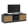 TV stovas Top e Shop RTV 120 ANTR/ARTIS — 1200×400×360 mm, antracito spalvos viršus ir rėmas, medžio drožlių plokštė, 2 lentynos