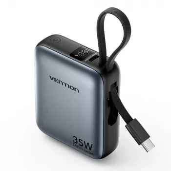 Power bank Vention FHEH0 LiPo 10000 mAh 35W USB-C juodas