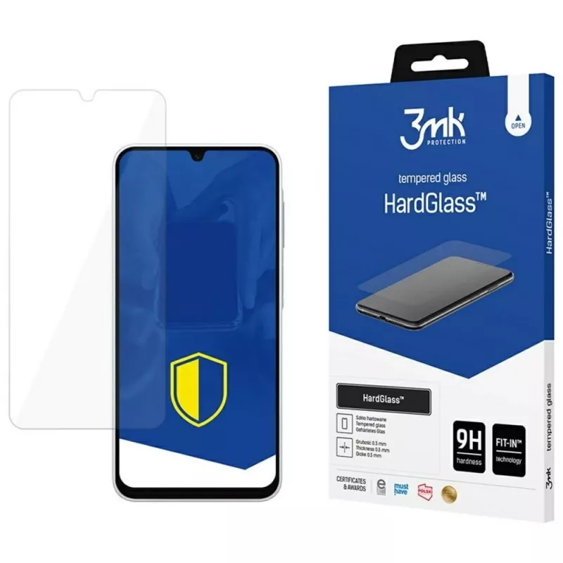 Grūdinto stiklo apsauginis stikliukas 3MK Samsung A26 5G — HardGlass 9H kietumas