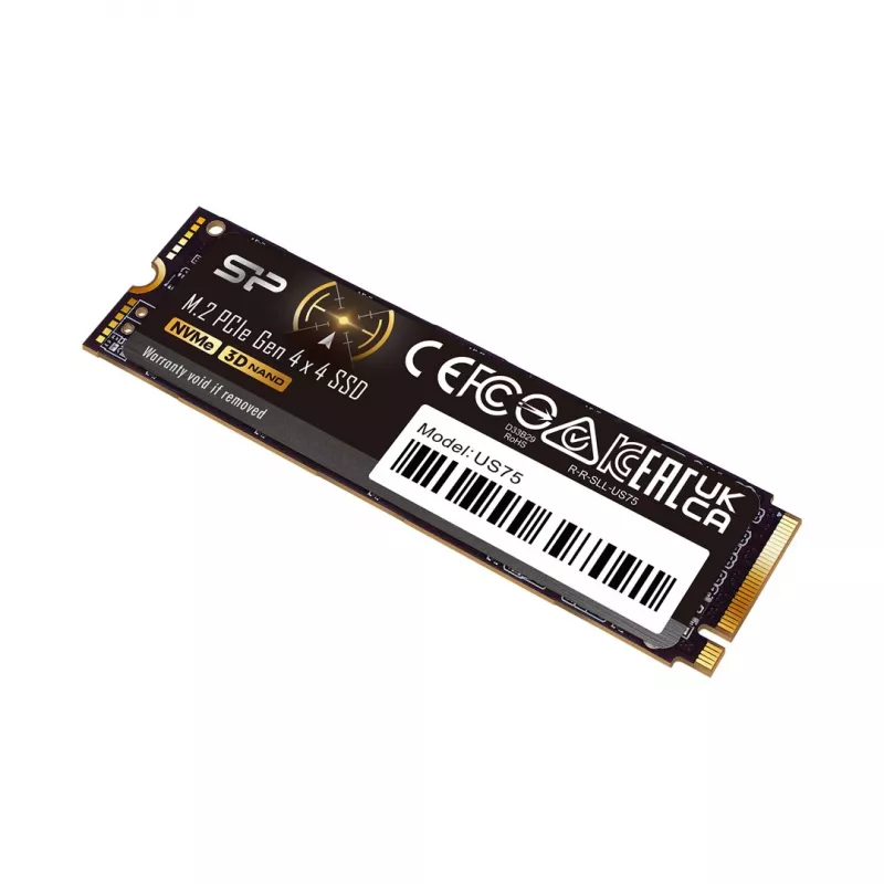 SSD M.2 2280 2 TB Silicon Power US75 PCIe 4.0 NVMe, Skaitymo greitis 7000 MB/s, Rašymo greitis 6000 MB/s