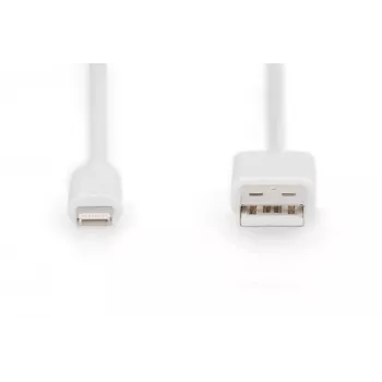 DIGITUS - Lightning laidas - Lightning (kištukas) į USB-A (kištukas) - 1,0 m - Dviguba izoliacija - Baltas - Lietas - Apple iPad/iPhone/iPod (Lightning) (DB-600106-010-W)