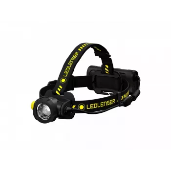 Priekinė lemputė su galvos juostele Led Lenser H15R Work juoda/geltona