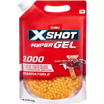 Zuru XSHOT Hyper gel rutuliukų papildymo pakuotė 36810-EN71 – 3000 vnt. biologiškai skaidžių šovinių