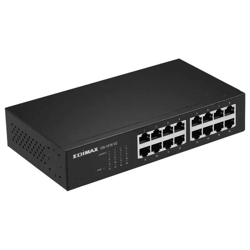 Edimax GS-1016 V2 valdomas Gigabit Ethernet tinklo jungiklis 16 prievadų juodas