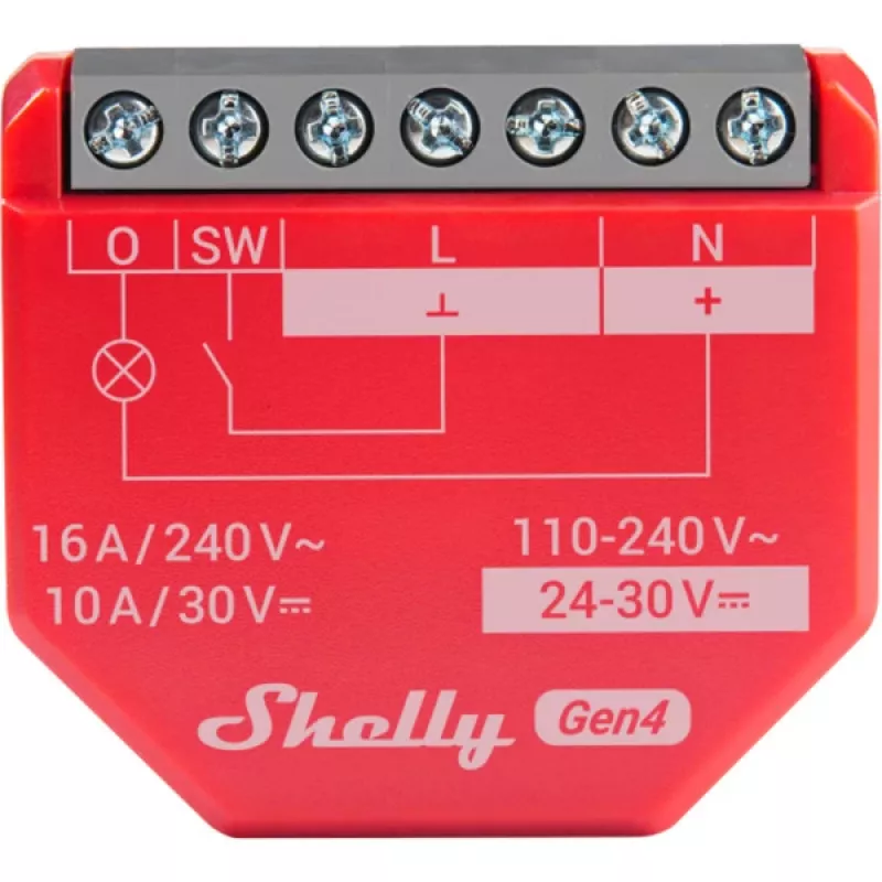 Shelly 1PM Gen4 2 vnt. komplektas · Įmontuojama relė · 1 kanalas · 16A · Energijos matavimas