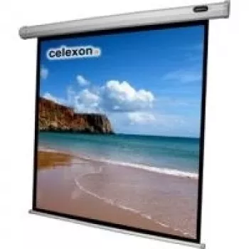 CELEXON Screen Motor Economy 240x240 cm su valdymo bloku ir IR nuotolinio valdymo pultu, juodas rėmelis ir galinė pusė, stiprinimo koeficientas 1.2 (1090068)