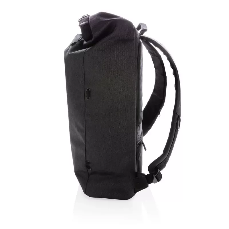 Kuprinė XDDESIGN Urban Lite Black – 21 L (išplečiama iki 27 L), 15,6 colių nešiojamojo kompiuterio skyrius, atspari vandeniui, vežimėlio diržas