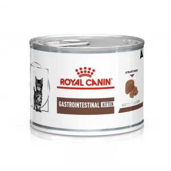 Šlapias veterinarinis ėdalas kačiukams Royal Canin Gastrointestinal Kitten 145 g paukštiena, 195 g skardinė, virškinimo palaikymui