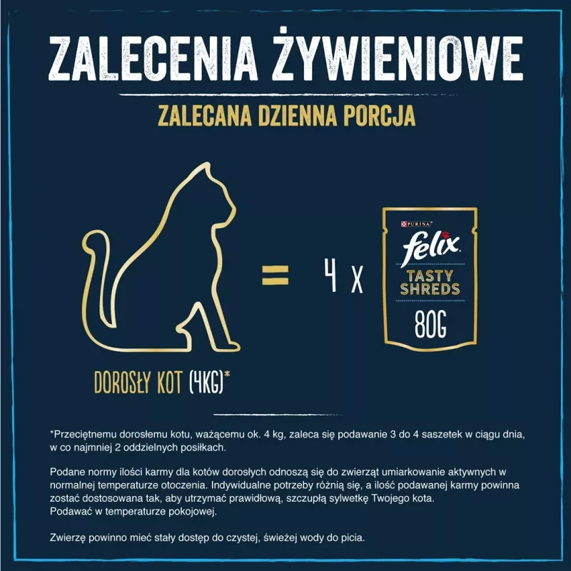 FELIX Tasty Shreds su lašiša ir tunu - 4x 80 g