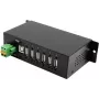 EXSYS EX-1596HMVS 6 prievadų USB 2.0 metalinis HUB su 15kV ESD apsauga nuo viršįtampių (Din-Rail)