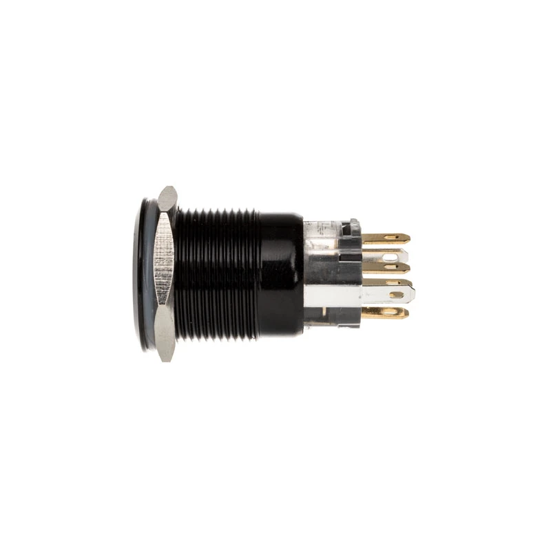 DimasTech Vandalism Switch/Button 19mm Blackline Dot RGB PD218 – Atsparus vandalizmui mygtukas su RGB foniniu apšvietimu