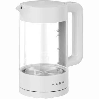 Elektrinis virdulys AENO EK5 baltas, 220-240V, 1850-2200W, 1.7L, šildymo palaikymas 30 min, temperatūros nustatymai 40,60,80,90,100°C, valdymo pultas rankenoje