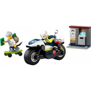 LEGO City Policijos motociklo persekiojimo rinkinys 60455 – 65 dalių, 2 minifigūrėlės, nuo 4 metų
