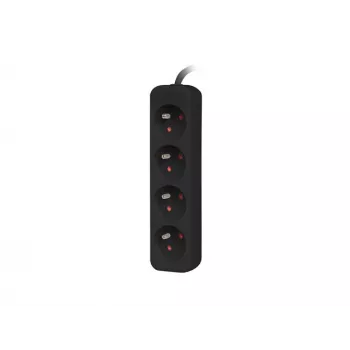 Ilgintuvas Lanberg PS0-04E-0100-IEC-BK 1m 4 kištukiniai lizdai (E tipo) juodas