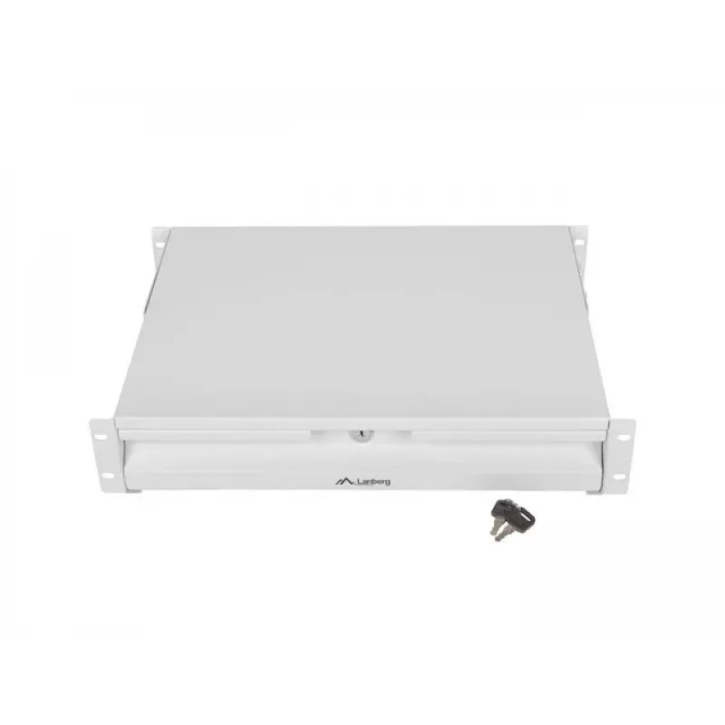 LANBERG 19 colių stalčius 2U 360mm pilkas (2U/483x360mm, apkrova iki 90kg, 4 taškų montavimas)