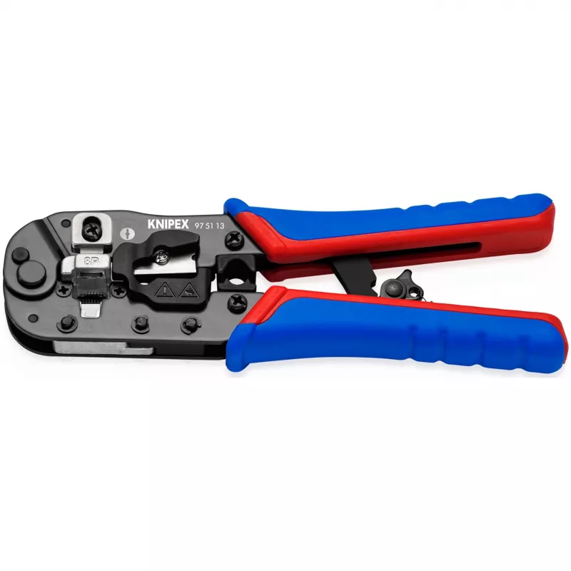 Knipex 97 51 13 kabelių presavimo įrankis, juoda, mėlyna, raudona