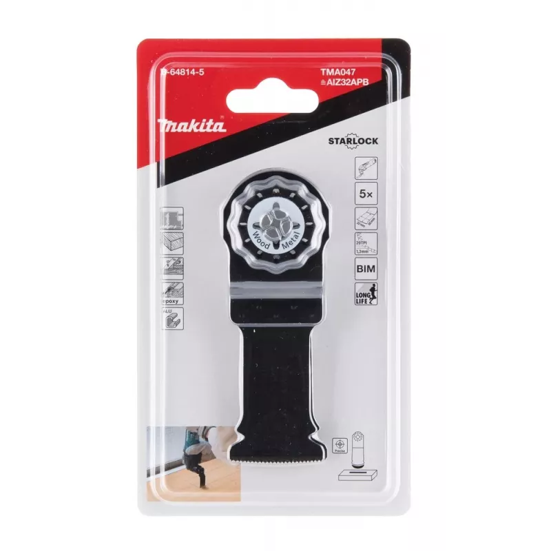 Makita B-64814-5 (TMA047) panirimo ašmenys, 32 mm, Starlock, bimetaliai, 5 vnt.