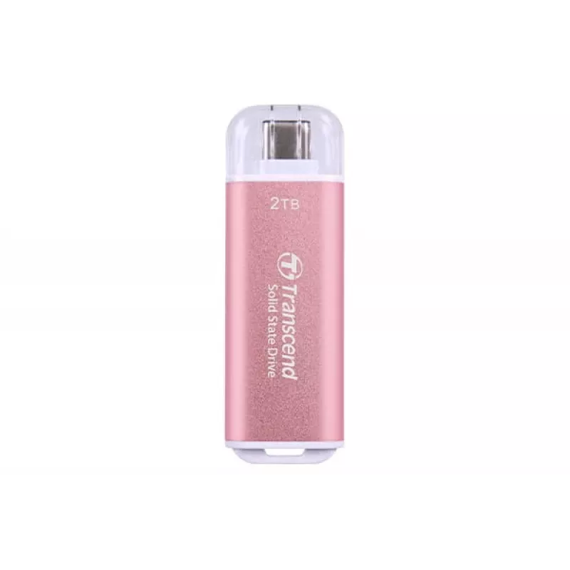 Transcend ESD300P 2 TB nešiojamasis išorinis SSD, USB-C 10 Gbps, rožinis, TS2TESD300P